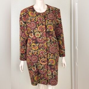 Unbranded 1960s Floral Tapestry Swing Coat | small/medium
